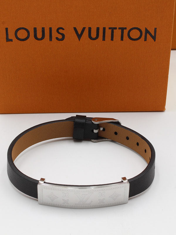 اساور لويس فيتون جلد براون ميتال لوقو اسواره louis vuitton