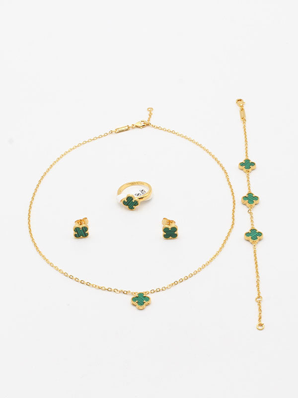 طقم فان كليف صغير ناعم لوقو اطقم van cleef ذهبي اخضر 6