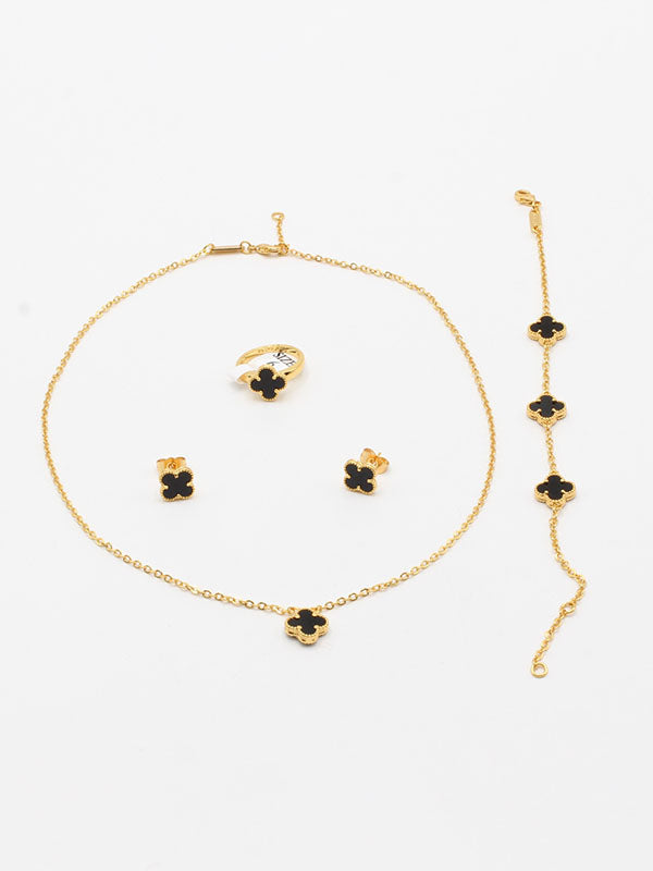 طقم فان كليف صغير ناعم لوقو اطقم van cleef اسود ذهبي 6