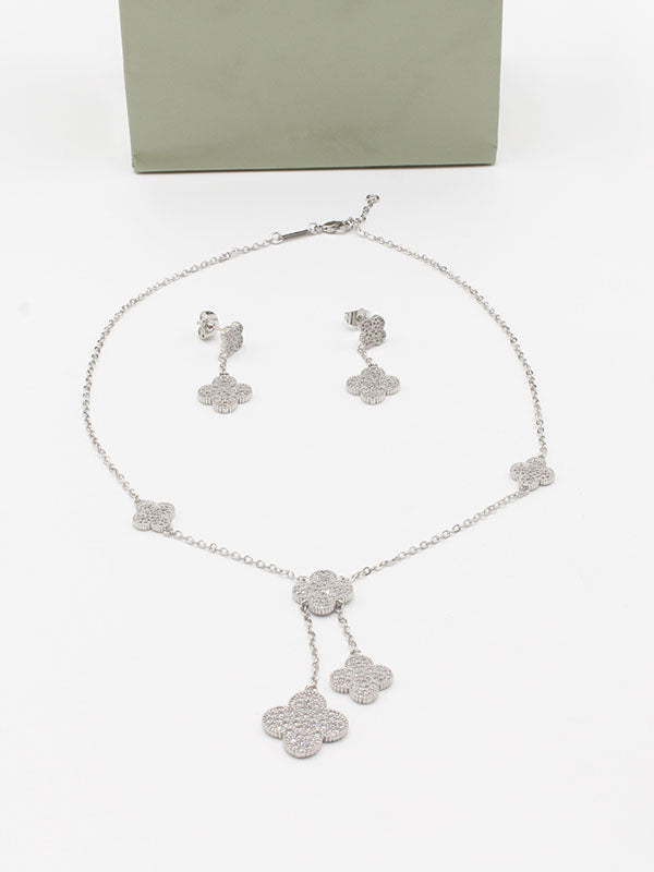 طقم فان كليف وردات اطقم van cleef فضي