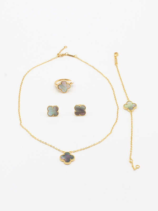 طقم فان كليف صدف 4 قطع اطقم van cleef رمادي 6