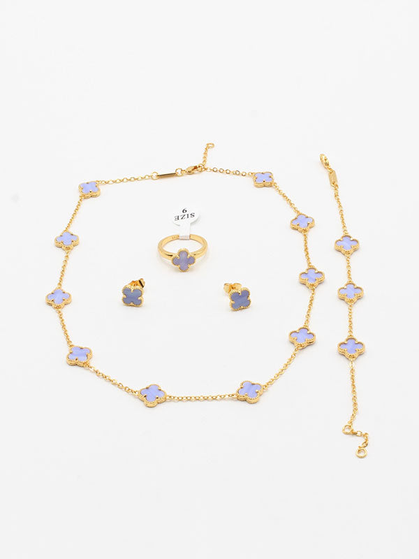 طقم فان كليف ورود صغيره شيل اطقم van cleef موف ذهبي 6
