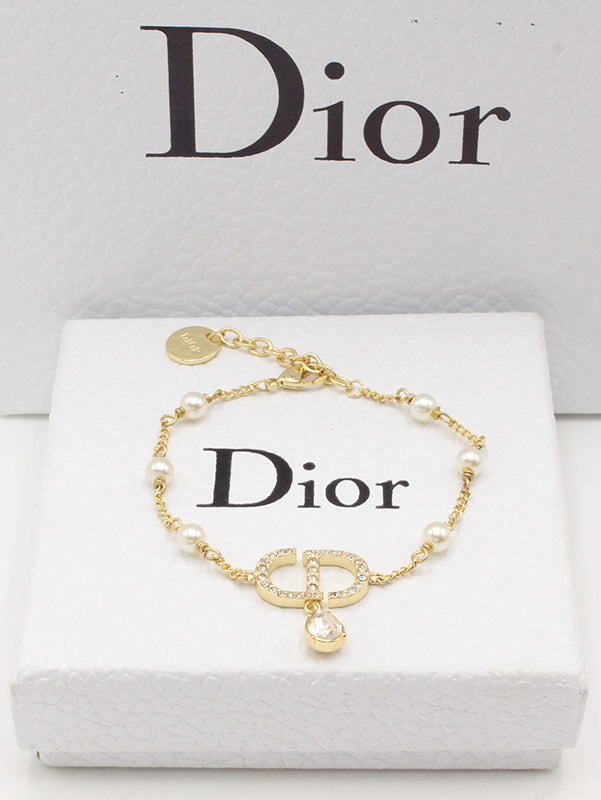 اسوارة ديور قولد بيرل نيو ستايل اسواره dior ذهبي
