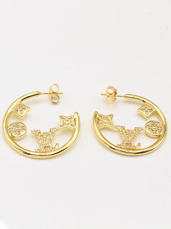 حلق لويس فيتون ملتي لوقو ميتال حلق louis vuitton