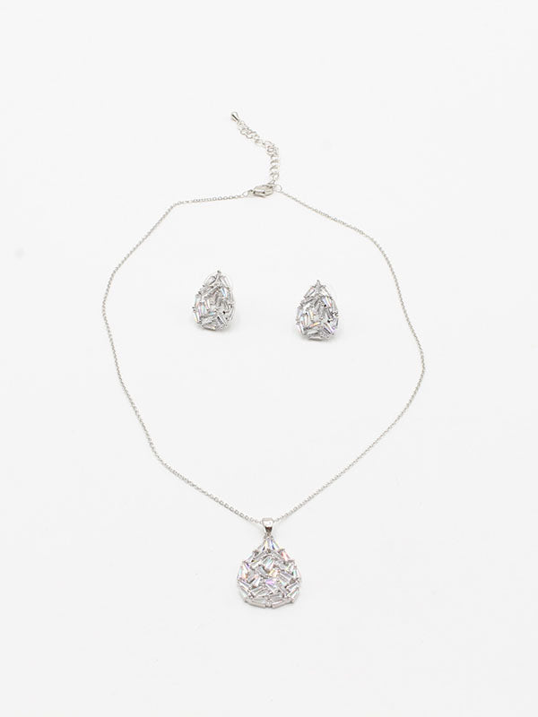 طقم زركون دمعه 2 قطع اطقم jewel