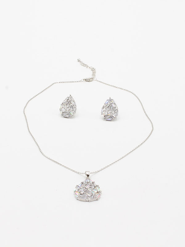 طقم زركون دمعه 2 قطع اطقم jewel