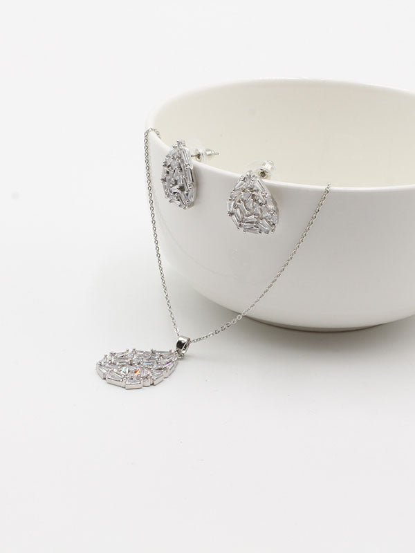 طقم زركون دمعه 2 قطع اطقم jewel