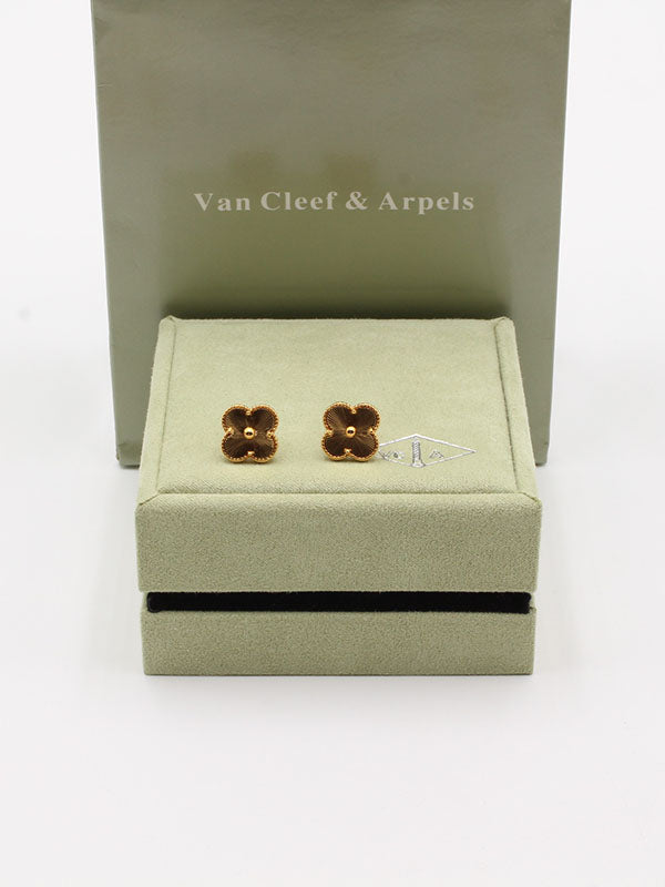 حلق فان كليف وسط لوقو حلق van cleef ذهبي