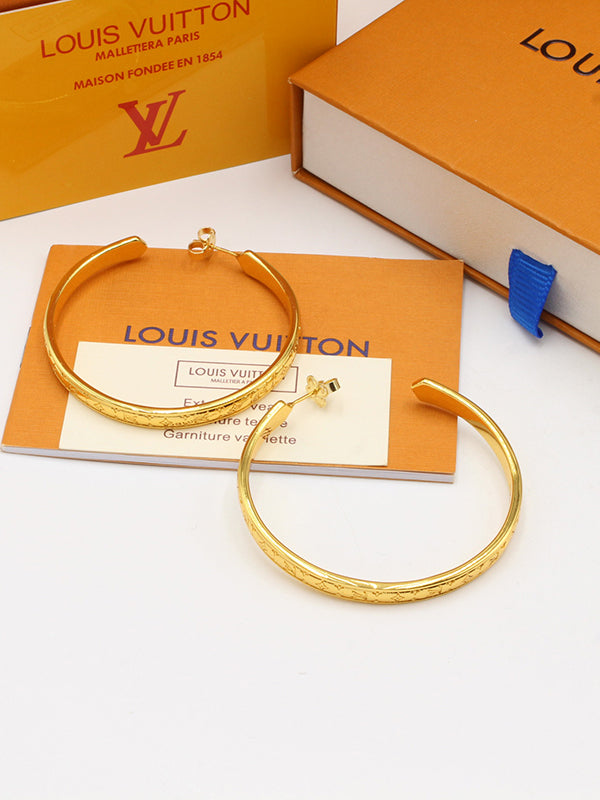 حلق لويس فيتون مدور كبير حلق louis vuitton