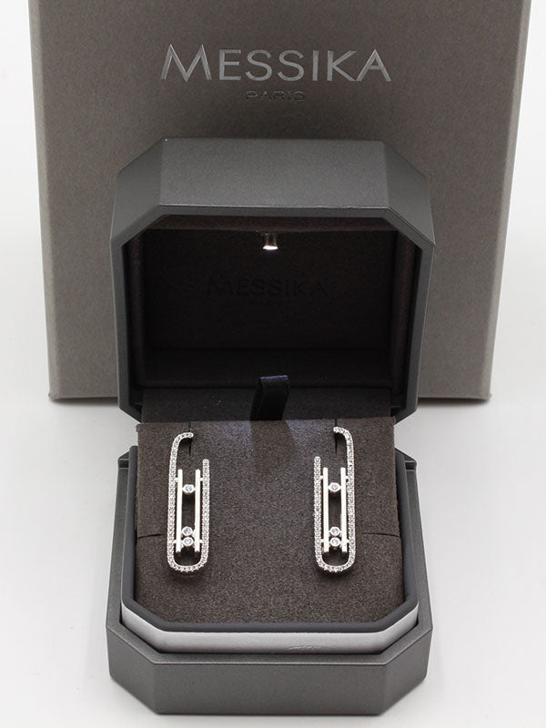 حلق ميسيكا زركون طويل لوقو حلق messika فضي