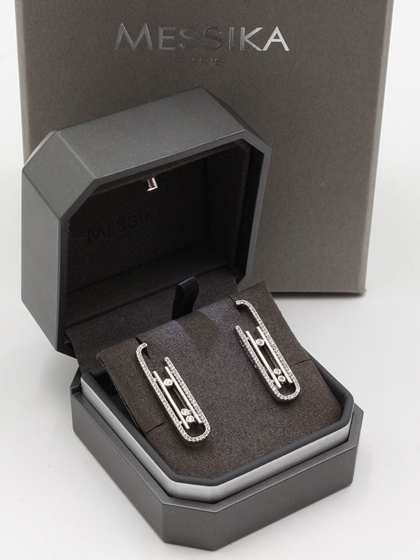 حلق ميسيكا زركون طويل لوقو حلق messika