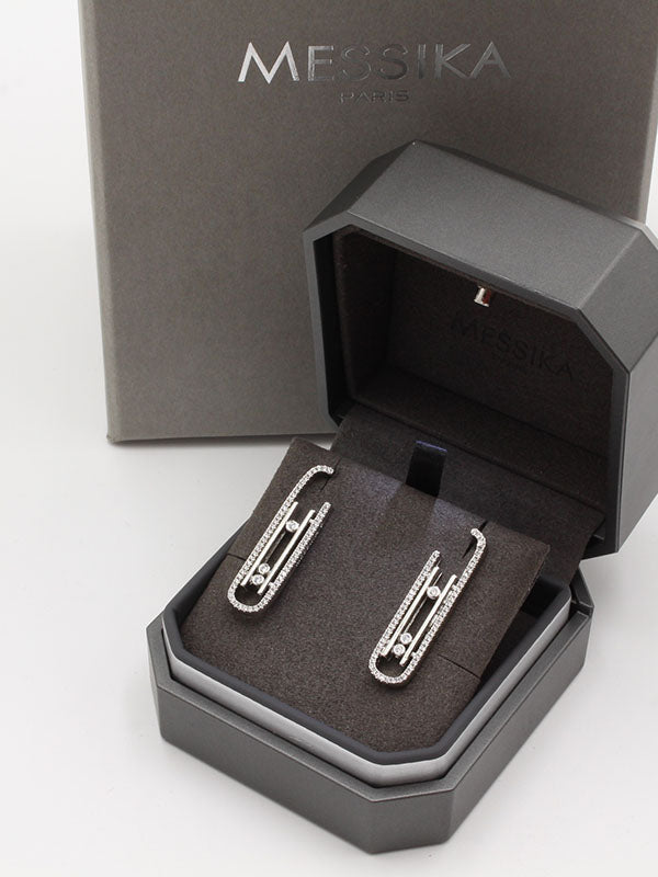 حلق ميسيكا زركون طويل لوقو حلق messika