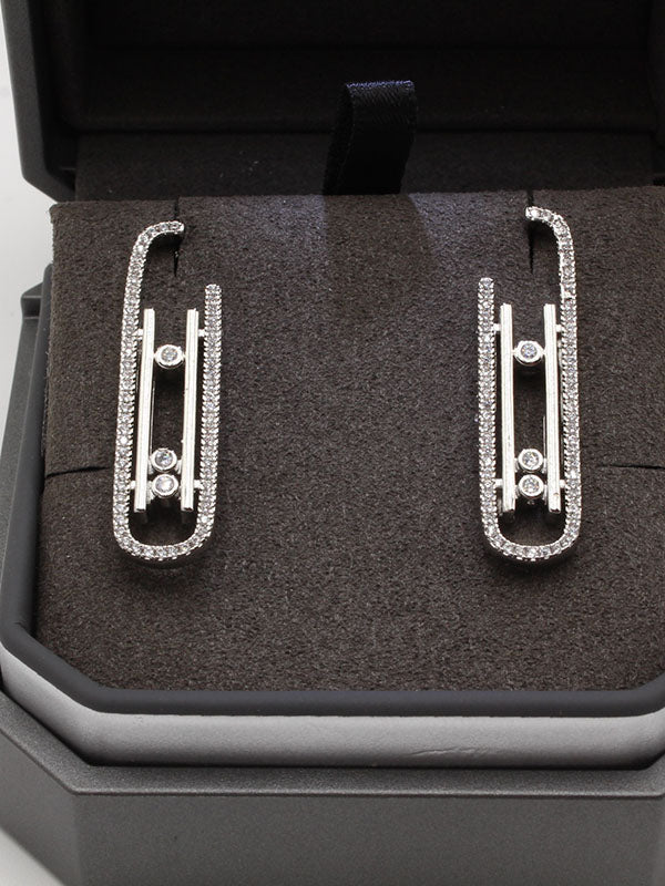 حلق ميسيكا زركون طويل لوقو حلق messika