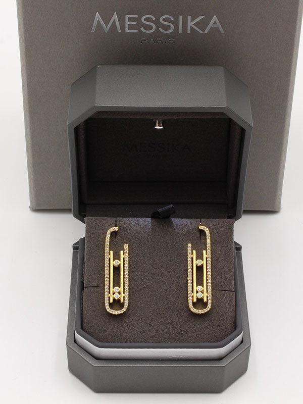 حلق ميسيكا زركون طويل لوقو حلق messika ذهبي