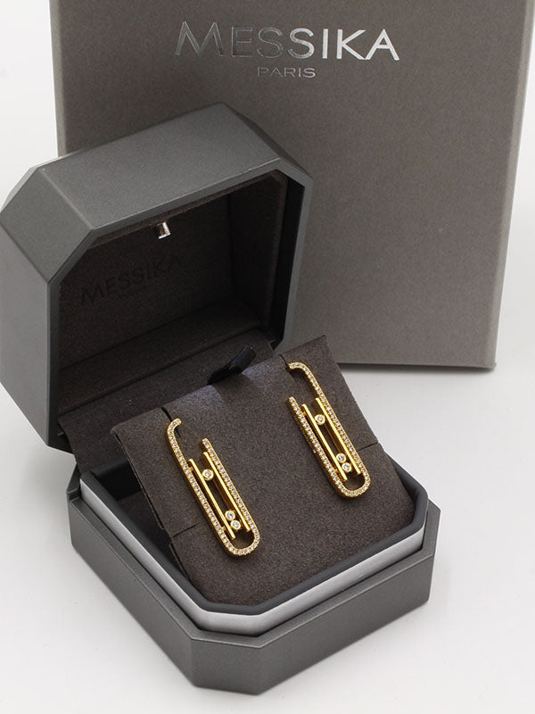 حلق ميسيكا زركون طويل لوقو حلق messika