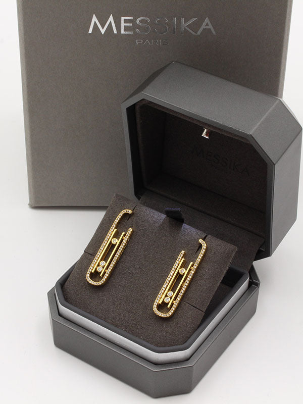 حلق ميسيكا زركون طويل لوقو حلق messika