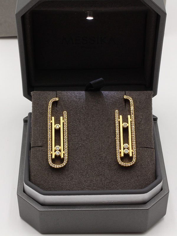 حلق ميسيكا زركون طويل لوقو حلق messika