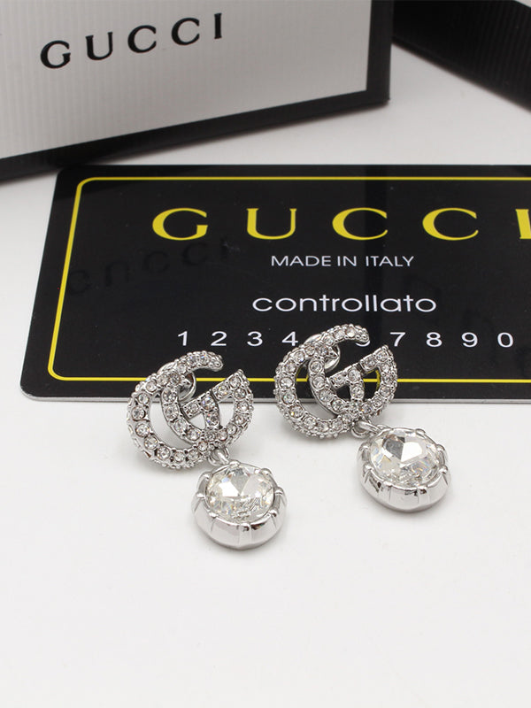 حلق قوتشي زركون انتيك حلق gucci فضي