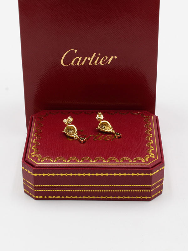 حلق كارتير تايقر زركون فص اخضر حلق CARTIER