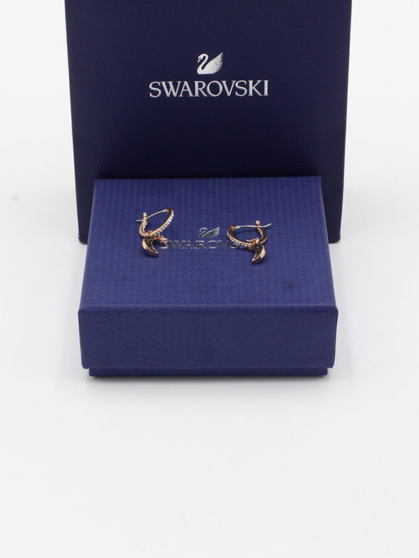 حلق سواروفسكي هلال روز قولد حلق Swarovski