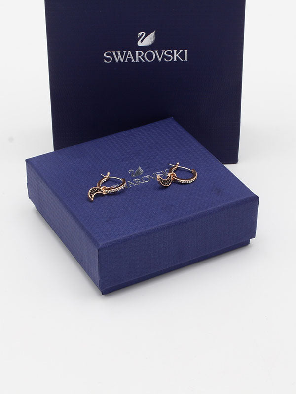 حلق سواروفسكي هلال روز قولد حلق Swarovski