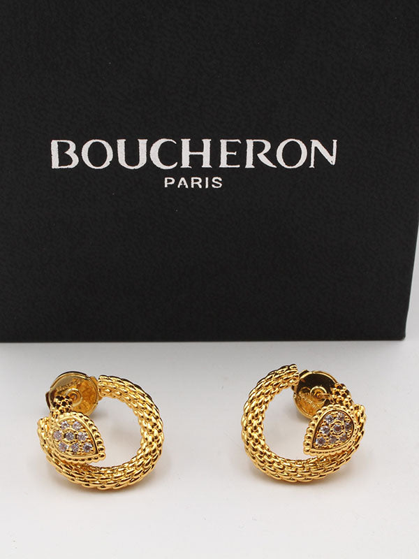 حلق بوشرون صغير زركون حلق bucheron ذهبي