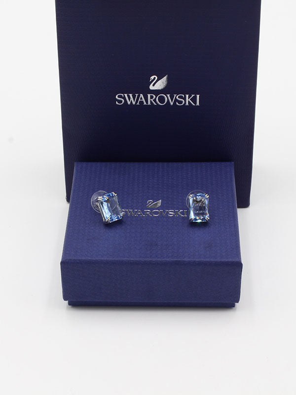 حلق سواروفسكي مربع زركون سماوي حلق Swarovski