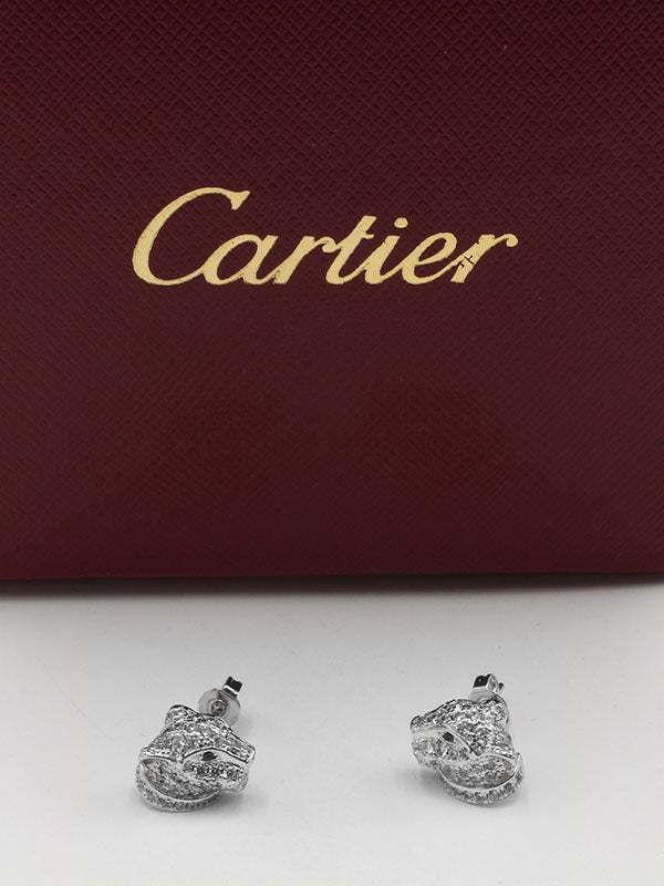 حلق كارتير تايقر فيس زركون حلق CARTIER فضي