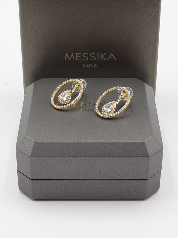 حلق ميسيكا زركون بيضاوي حلق messika ذهبي