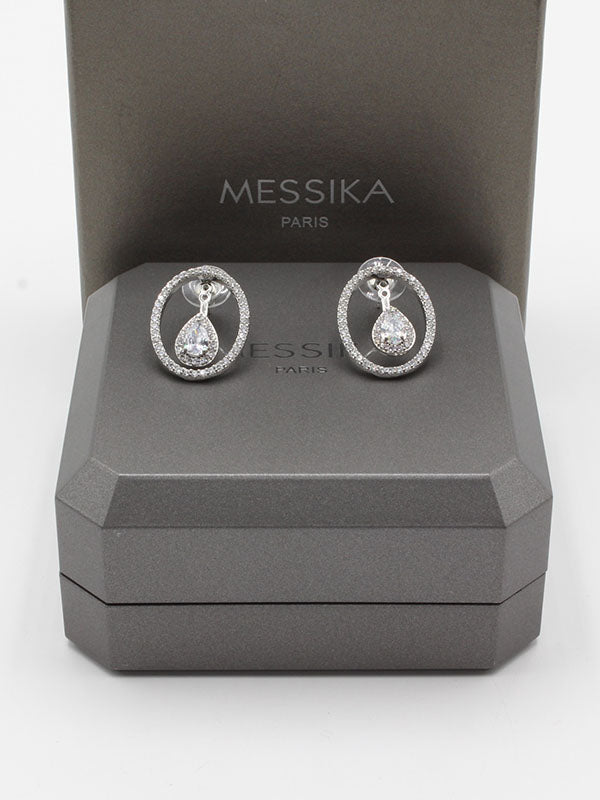 حلق ميسيكا زركون بيضاوي حلق messika فضي