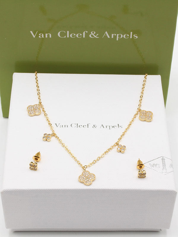 طقم فان كليف تشوكر زركون اطقم van cleef ذهبي