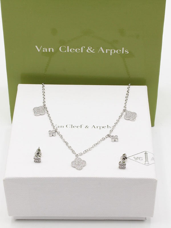 طقم فان كليف تشوكر زركون اطقم van cleef فضي