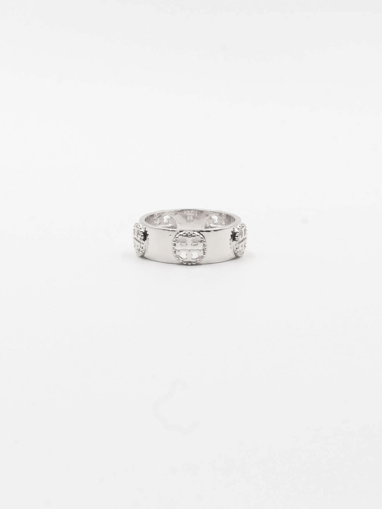 Tory Burch 5 circle ring - خاتم توري بورش 5 دوائر خواتم tory burch فضي 6