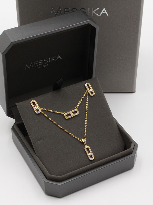 طقم ميسيكا تشوكر زركون طبقتين اطقم messika