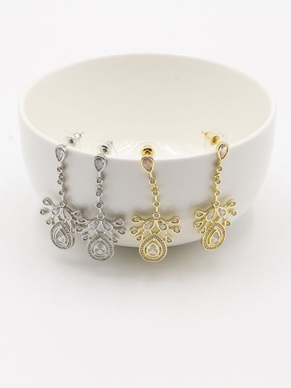 حلق زركون سهره طويل دمعه حلق jewel