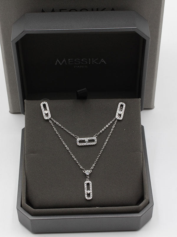 طقم ميسيكا تشوكر زركون طبقتين اطقم messika