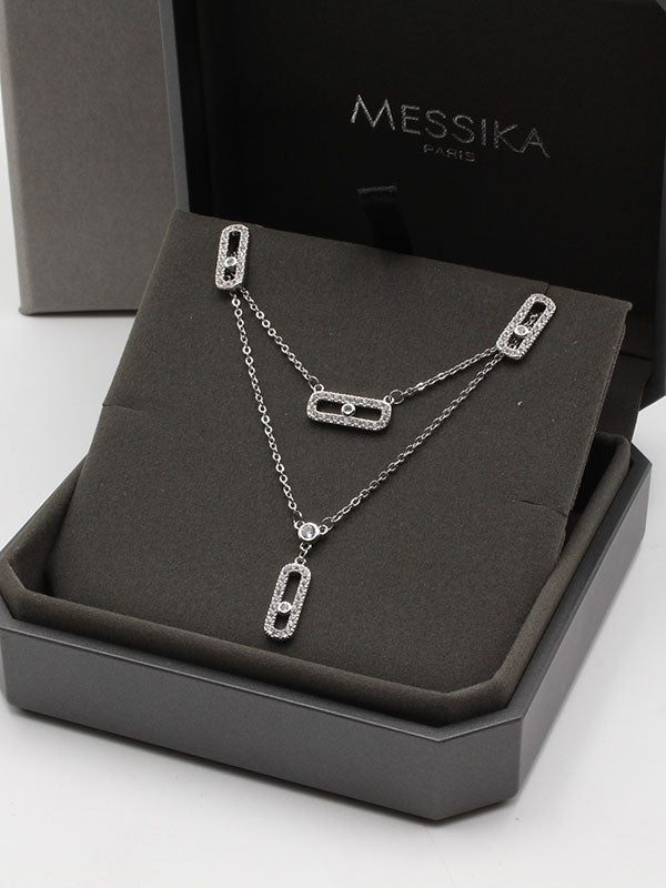 طقم ميسيكا تشوكر زركون طبقتين اطقم messika