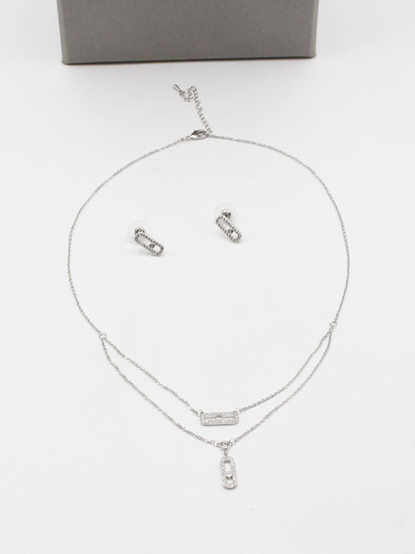 طقم ميسيكا تشوكر زركون طبقتين اطقم messika فضي