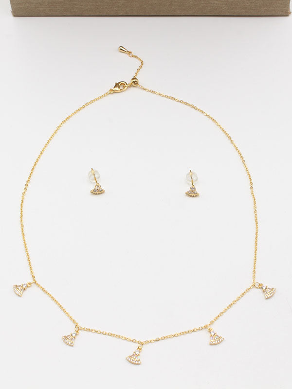 طقم بولغاري تشوكر زركون اطقم new ذهبي