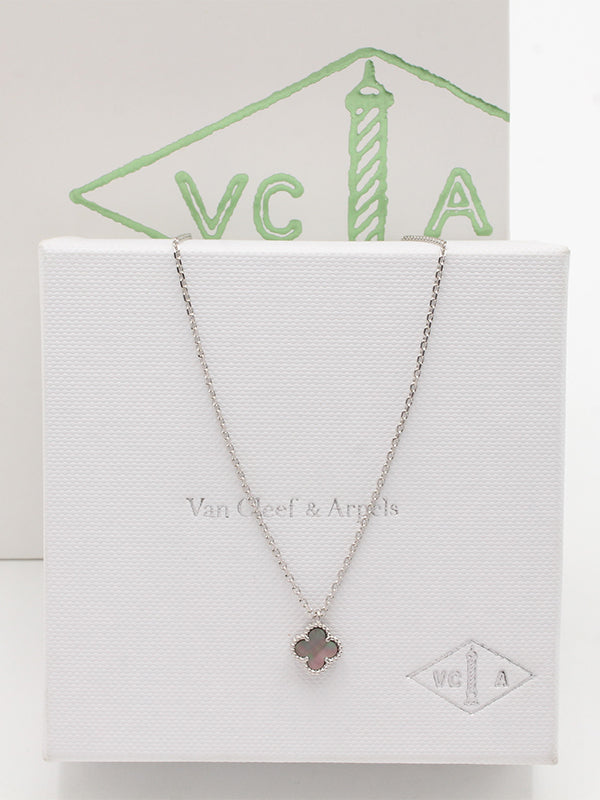 سلسال فان كليف ميني ماستر سلسال van cleef رمادي فضي