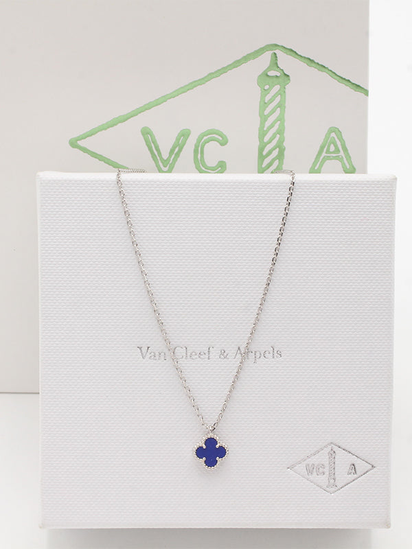 سلسال فان كليف ميني ماستر سلسال van cleef ازرق فضي