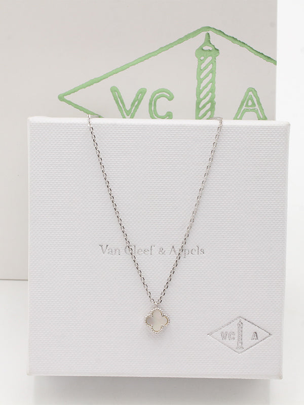 سلسال فان كليف ميني ماستر سلسال van cleef ابيض فضي