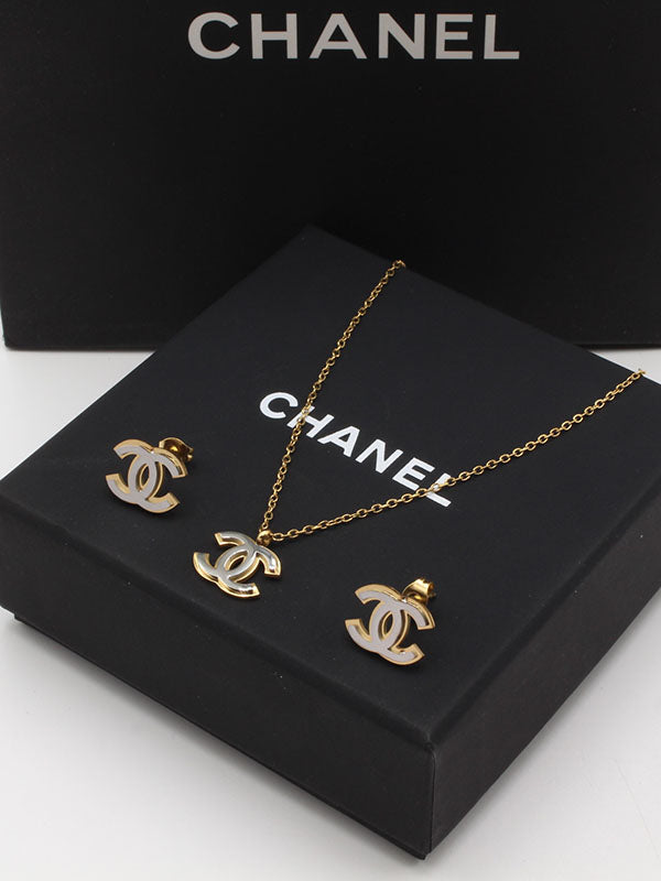 طقم شانيل سلفر اند قولد اطقم chanel
