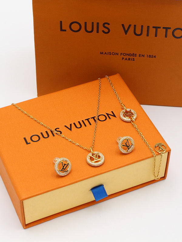 طقم لويس فيتون 3 قطع زركون اطقم louis vuitton
