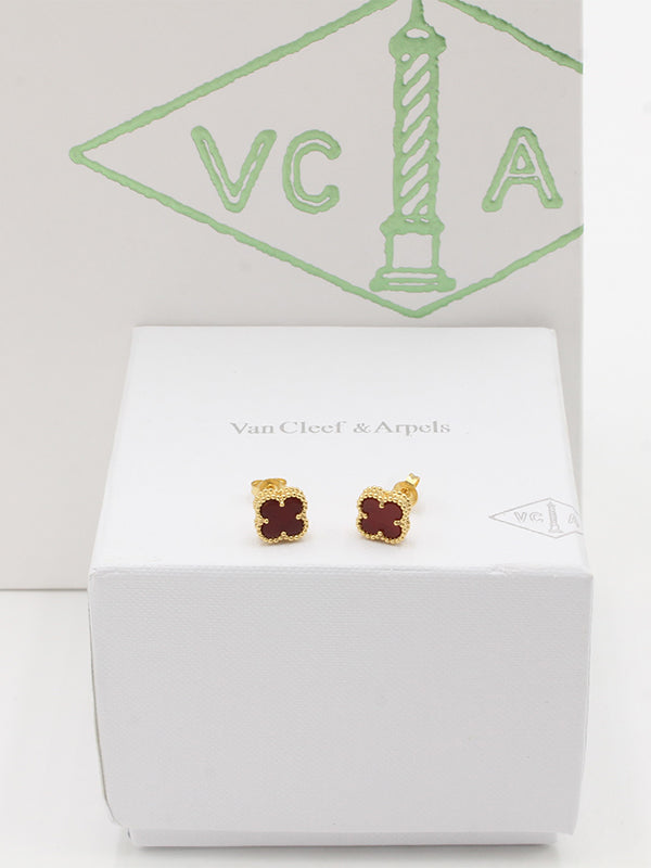 حلق فان كليف ميني ماستر حلق van cleef عنابي ذهبي