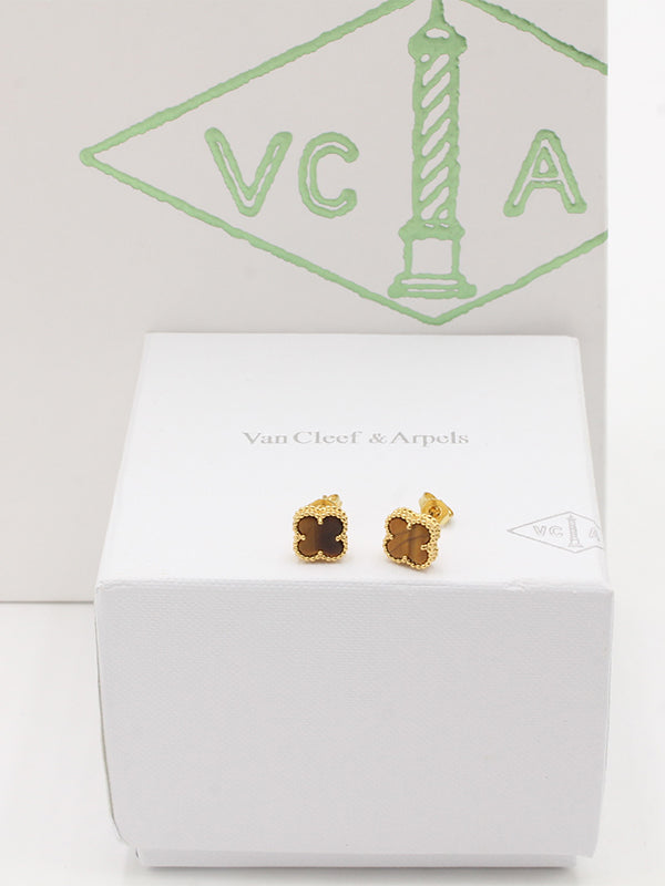 حلق فان كليف ميني ماستر حلق van cleef بني ذهبي