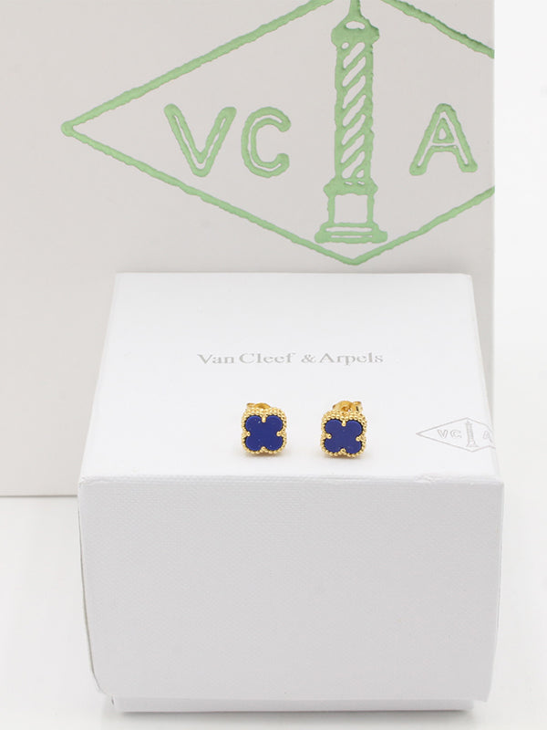 حلق فان كليف ميني ماستر حلق van cleef كحلي ذهبي