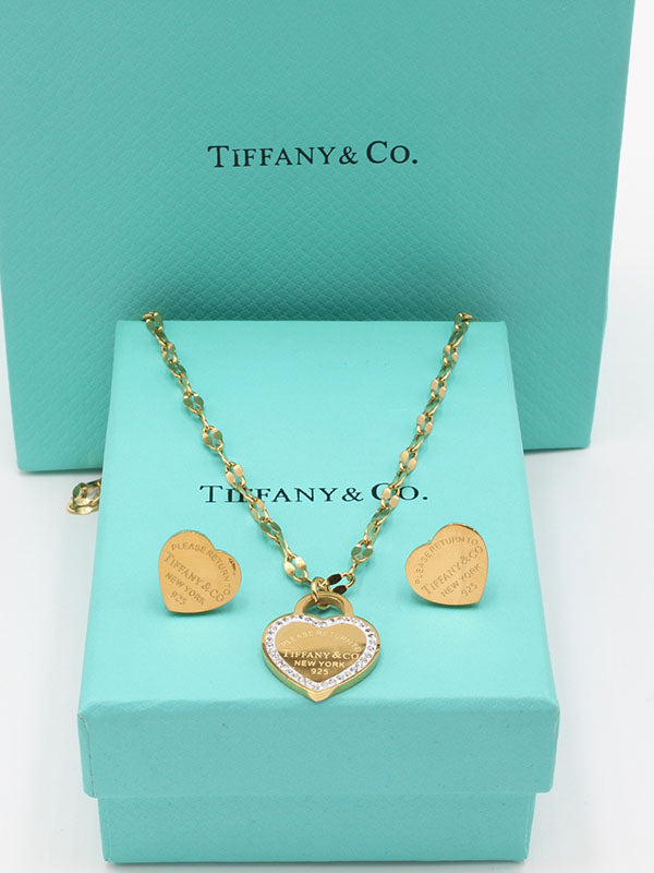 طقم تيفاني هارت بيث شاين اطقم tiffany ذهبي