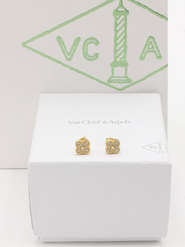 حلق فان كليف ميني ماستر حلق van cleef ذهبي زركون