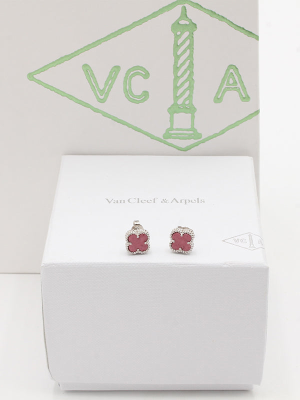 حلق فان كليف ميني ماستر حلق van cleef وردي فضي